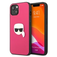 Karl Lagerfeld Ādas Ikonik Karl's Head Metāla apvalks iPhone 13 mini - rozā