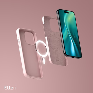 Etteri Silikona mag futrālis iPhone 16 Pro 6,3" gaiši rozā krāsā