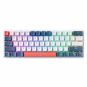 Machenike K500-B61 Vadu mehāniskā spēļu tastatūra ar apgaismojumu, Red Switch - balts un zils