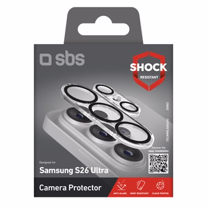 SBS aizmugurējās kameras aizsargstikls priekš Samsung Galaxy S26 Ultra ar melnu rāmi