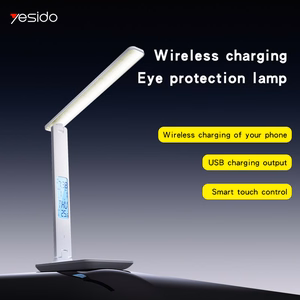 Yesido galda lampa DS20 induktīva ar LCD displeju balta