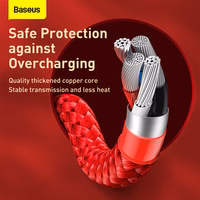 Baseus kabelis Tīģera gads 3 vienā - USB uz Type C, Lightning, Micro USB - 3,5A 1,2 metri (CASX010009) sarkans