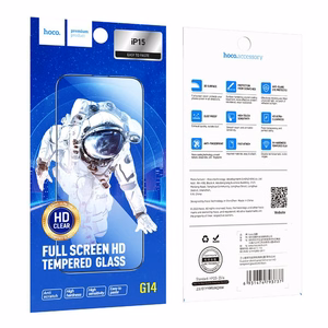 HOCO rūdītais HD 5D aizsargstikls Guardian shield (komplekts 10in1) – paredzēts iPhone 15 / 16, melns (G14)