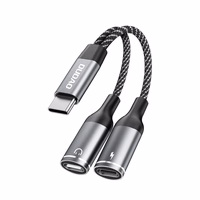 Dudao L13C+ 2in1 USB-C adapteris - pelēks