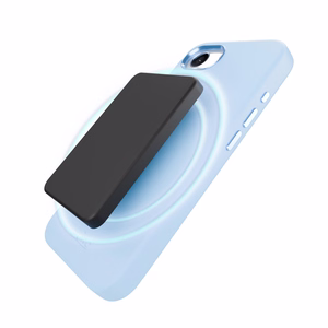 Puro šķidrā silikona viedtālruņa apvalks "ICON MAG PRO" ar magnētisko, metāla pogām un kameras gredzenu iPhone 16E, zils