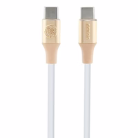 Guess Ebossed Logo USB-C / USB-C kabelis 1,5 m ar ātru uzlādi - zelta krāsā