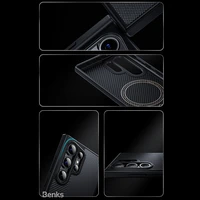 Benks Montage Magnētiskais Armor Pro Kevlar Viedtālruņa apvalks Metāla Rāmis 600D+1500D (MA41) Samsung Galaxy S24 Plus melns
