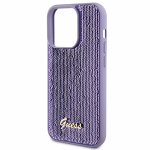 Guess Sequin Script Metal viedtālruņa apvalks iPhone 15 Pro Max - violets