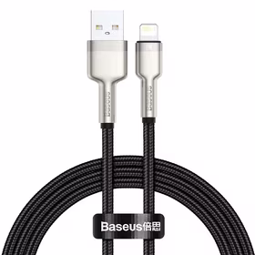 Baseus kabelis Cafule Metal USB - Lightning 1,0 m 2,4A melns