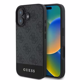 Guess 4G apakšējā svītra viedtālruņa apvalks iPhone 16 Plus 6.7" - pelēka