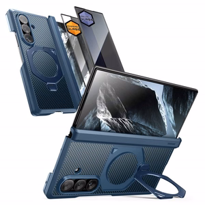 Supcase UB Aero MagSafe 2 daļu maciņa un privātuma aizsargstikla komplekts Samsung Galaxy Z Fold 8 Ultra – tumši zils