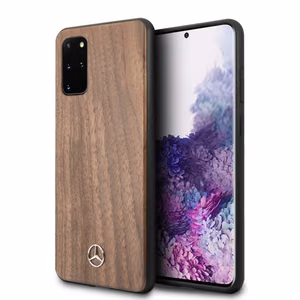 Mercedes Wood Line Walnut viedtālruņa apvalks Samsung Galaxy S20+ – brūns