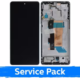 LCD displejs saderīgs ar Xiaomi Poco F5 5G ar rāmi / balts / (Service Pack)