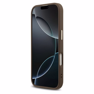 Guess 4G Big 4G Classic Logo viedtālruņa apvalks, paredzēts iPhone 17 – brūnā un zelta krāsā