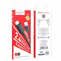Kabelis USB A uz Lightning Hoco 2,4A 1 m X88 melns