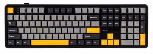 F108 Gray+Orange+Deep Gray Gasket tastatūra ar Volcano RGB slēdžiem – AULA