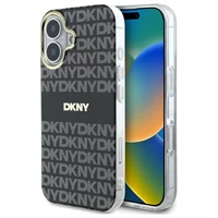 DKNY tekstūras raksta ar svītru viedtālruņa apvalks iPhone 16 - melns