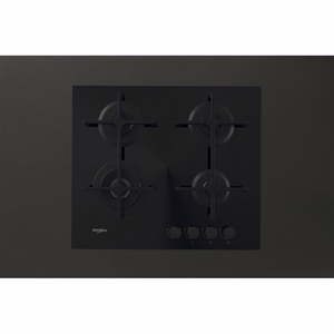 Whirlpool AKT 627/NB1 iebūvējama gāzes plīts virsma, melna, 59 cm, 4 zonas