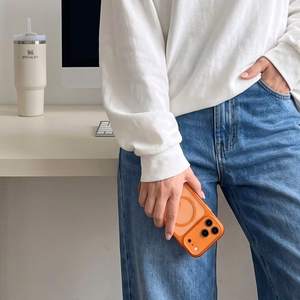 Tech-Protect MagPeak MagSafe CC maciņš, paredzēts iPhone 18 Pro / 17 Pro, caurspīdīgs oranžs