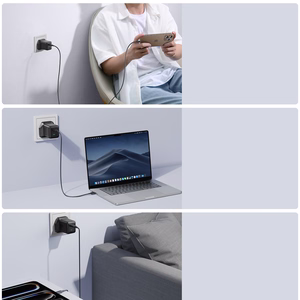 Joyroom JR-TCG17 45W 2 x USB-C sienas lādētājs (UK spraudnis) - melns