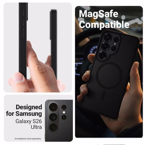 Crong Hybrid Matte Magnetic MagSafe vāciņš ierīcei Samsung Galaxy S26 Ultra, pelēks
