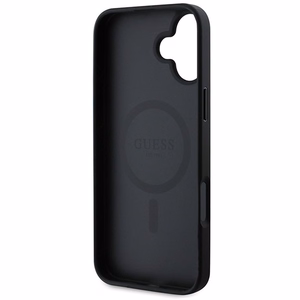 Viedtālruņa apvalks Guess Saffiano Klasiskais Logotips MagSafe iPhone 16 Plus - melns