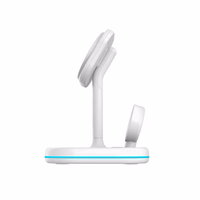 Tech-Protect QI15W-A27 3-in-1 indukcijas lādētājs ar MagSafe statīvu viedtālrunim / Apple Watch / AirPods - balts