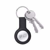 Crong Silicone maciņš with atslēgu piekariņš – aizsargājošs keychain maciņš Apple AirTag 1/2 (melns)