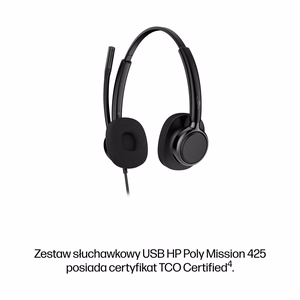 HP Poly Mission 425 USB vadu austiņas ar mikrofonu