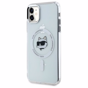 Karl Lagerfeld IML Metāla Choupette galva MagSafe apvalks iPhone 11 - balts