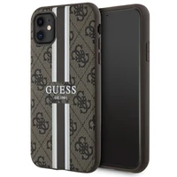 Guess GUHMN61P4RPSW iPhone 11 / Xr brūns/brūns cietais apvalks 4G Printed Stripes MagSafe