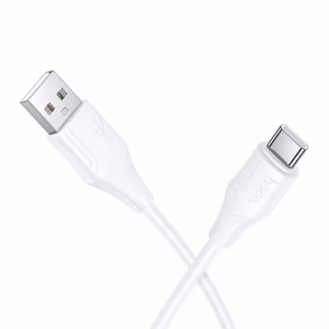 Silicone Cable USB A to USB C Hoco 3A 1m X124 white