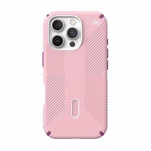 Speck Presidio2 Grip ClickLock & MagSafe vāciņš ierīcei iPhone 16 Pro, Wednesday Pink / Boysenberry Purple / balts