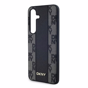DKNY Leather Checkered Mono Pattern MagSafe чехол для Samsung Galaxy S24 - чёрный