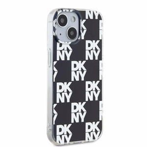 DKNY IML rūtainais mono raksts viedtālruņa apvalks iPhone 15 / 14 / 13 - melns