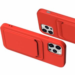 Card Case silikona viedtālruņa apvalks maks ar karšu nodalījumu Samsung Galaxy A73 balts