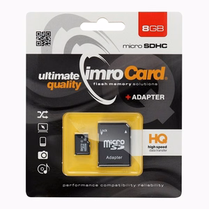 Imro atmiņas karte 8GB microSDHC cl. 4 + adapter