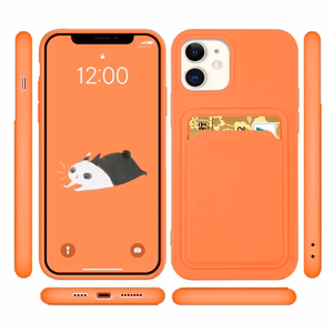 Karteņu apvalks silikona maks ar karšu nodalījumu dokumentiem iPhone 12 Pro Max, sarkans
