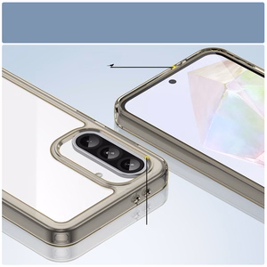 Kosmosa apvalks Samsung Galaxy A26 ar elastīgu rāmi - daļēji caurspīdīgs, melns