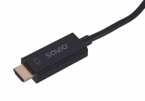 Savio CL-56 video kabeļa adapteris 1,5 m DisplayPort HDMI Type A (Standard) melns