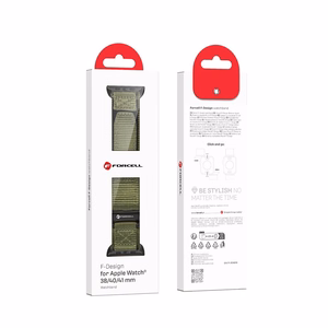 FORCELL F-DESIGN FA05 neilona siksniņa APPLE pulkstenim 38 / 40 / 41 mm zaļa