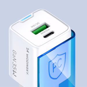 Wozinsky WWC-35W GaN USB-A + USB-C tīkla lādētājs - balts