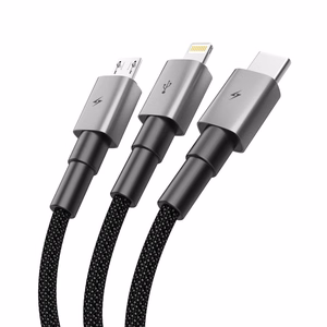 Tech-Protect UltraBoost DNA 3in1 USB-C / Micro-USB / Lightning kabelis 120 cm - pelēks