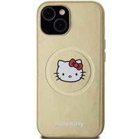 Hello Kitty ādas Kitty Head magnētiskais viedtālruņa apvalks iPhone 14 - zelta