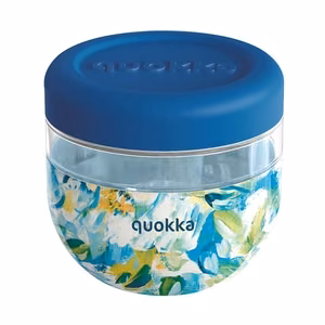 Quokka Bubble Food Jar 770 ml pārtikas trauks, zilo peoniju raksts