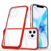  Skaidrs 3in1 vāciņš iPhone 11 Pro Max ar rāmi želejas pārklājums sarkanās krāsas