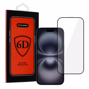 Tel Protect Full Glue 6D Закалённое стекло для IPHONE 16 чёрное