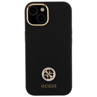 Guess silikona Logo Strass 4G viedtālruņa apvalks iPhone 15 - melns