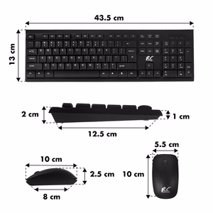NanoRS bezvadu tastatūra un pele ar ergonomisku dizainu RS580