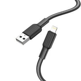 Kabelis USB A uz Lightning Hoco 2,4A 1 m X69 melns balts